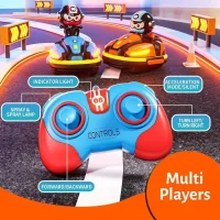 RC Bumper Battle Cars 2-Player Set – 360° Spin & Ejecting Drivers (Blue & Orange)