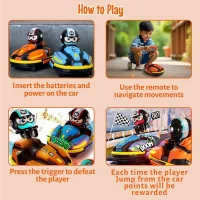 RC Bumper Battle Cars 2-Player Set – 360° Spin & Ejecting Drivers (Blue & Orange)