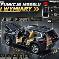 Toyota Land Cruiser LC300 1:24 Die-Cast Metal Model Car – LED Lights, Sound, Remote Control & Pull-B