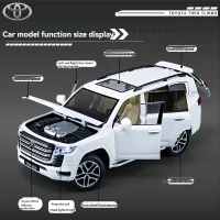 Toyota Land Cruiser LC300 1:24 Die-Cast Metal Model Car – LED Lights, Sound, Remote Control & Pull-B