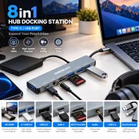 ONEMUST 8-in-1 USB-C & USB 3.0 Hub Docking Station – OM-DK09