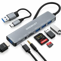 ONEMUST 8-in-1 USB-C & USB 3.0 Hub Docking Station – OM-DK09