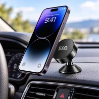 V.I.P Pro Magnetic Universal Car Phone Holder – 360° Rotating Base – Black