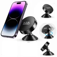 V.I.P Pro Magnetic Universal Car Phone Holder – 360° Rotating Base – Black