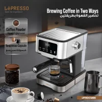 LePresso LP15DCM Coffee Machine 15 Bar, Milk Frother & Capsule Filter