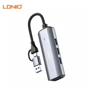LDNIO 4-in-1 USB-A + USB-C Hub Adapter