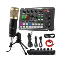 BM800 Podcast Microphone Bundle with F998 Audio Mixer & Tripod Stand