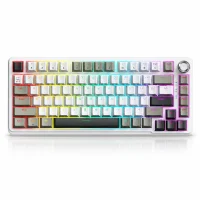 Deadskull DS-MK088PRO  Wireless/USB-C Wired Mechanical Keyboard with Knob Contro - White