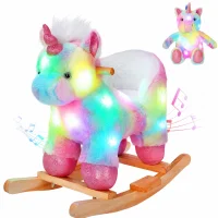 Glow Guards Light-Up Musical Rainbow Unicorn Rocker - Set of 2 (MODEL B)