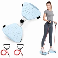 Waist Twist Board with Resistance Bands - Blue