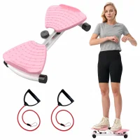 Waist Twist Board with Resistance Bands - Pink