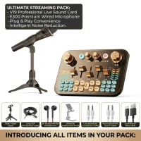 V19 Sound Card E300 Microphone Full Set