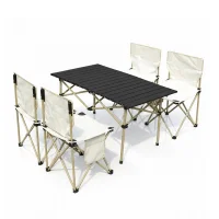 Foldable Picnic Table With 4 Chairs