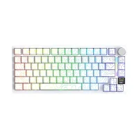 ATTACK SHARK X820 Ultra 75% Tri-Mode Mechanical Gaming Keyboard with TFT Display – White
