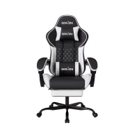 Sukeda Ergonomic Gaming Chair with Footrest & Lumbar Support - Black