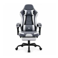 Alfro Ergonomic Gaming Chair with Footrest – Grey/Orange
