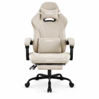 Ninoik Ergonomic Gaming Chair with Footrest – Beige
