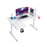 Royal RGB L Gaming Desk (Left Side) 140 x 60 x 100 cm - White