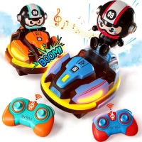RC Bumper Battle Cars 2-Player Set – 360° Spin & Ejecting Drivers (Blue & Orange)