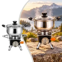 Jihan Portable Card Type Gas Camping Stove with Cooking Pot