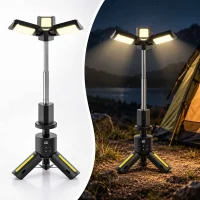 Green Lion Trio Beam Tripod Camping Light – 1000 Lumens, RGB LED, 10050mAh Battery & Adjustable Heig