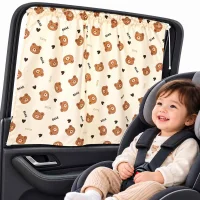 Cartoon Car Side Window Sunshades – UV Protection & Heat Insulation